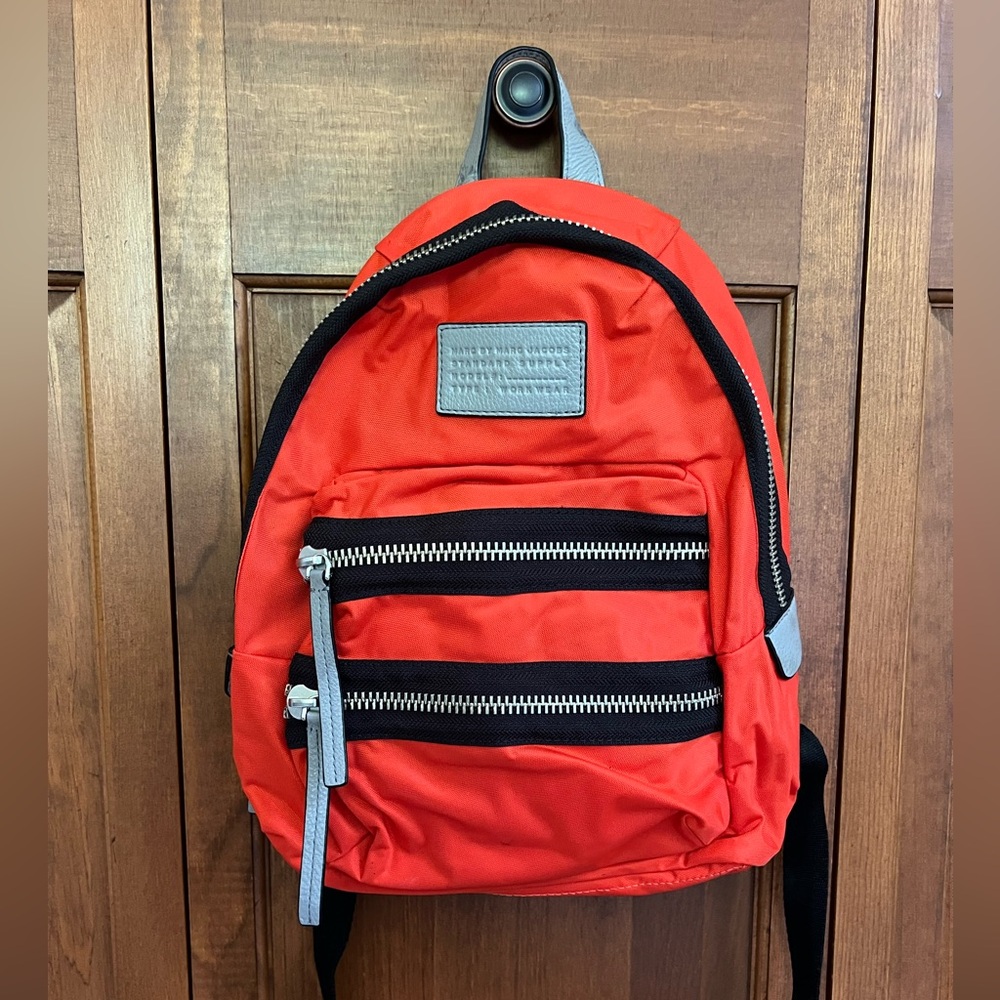 Marc By Marc Jacobs Vibrant Red Backpack with Gray Details